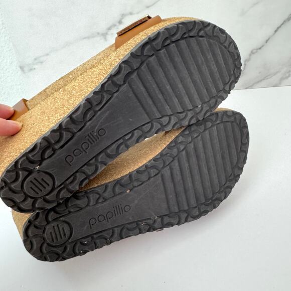 Birkenstock Papillo Womens Sibyl Strappy Sandal Size 7 Comfort Wedge Tan - Picture 9 of 10